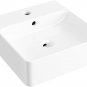 Vessel Sink 16" X 16" Square Wall Mount Sink,  Counter Top Floating Basin with O