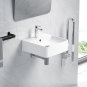 Vessel Sink 16" X 16" Square Wall Mount Sink, Counter Top Floating Basin with O