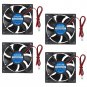 4Pcs 8025 Cooling Fan 80X80X25Mm DC 12V Cooler Brushless Fan 80Mm Fan XH2.54 2Pi