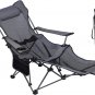 Camping Lounge Chair,Folding Reclining Camping Chair, Portable Camping Chair wit