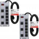 Etl-Listed Heavy Duty Power Strip, Metal Industrial 9 Outlet Surge Protector, Wa