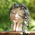 Face Flower Pots for Indoor and Outdoor Plants - Resin Head Planter Pots with Dr