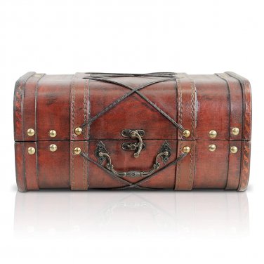 - Pirate Treasure Chest Storage Box - Janis Small 11" X7,1 X5,5 - Durable Wood &