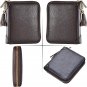 Womens Credit Card Holder Wallet Zip Leather Card Case Blocking (Coffee)