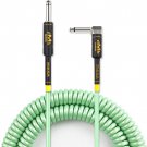Premium Guitar Coil Cable 20 Feet, Instrument Coiled Curly Cord for Guitar Bass,