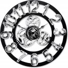 Antique Vintage 16" round Wall Clock, Wooden Handmade 3D Gear Design (Silver wit