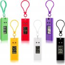 6 Pieces Keychain Pocket Watch Portable Digital Clip on Watch Digital Pocket Wat