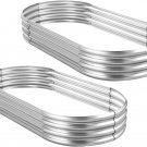 Land Guard 2Pcs Galvanized Raised Garden Bed Kit, Galvanized Planter Oval Large