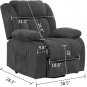 Power Lift Massage Recliner Chair for Elderly Heated Fabric Recliner Ergonomic L