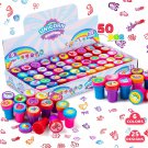 JOYIN 50 Pcs Assorted Stamps for Kids Self-Ink Stamps (25 Designs, Plastic Stamp