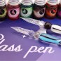 Glass Dipped Pen Ink Set Handmade Crystal Calligraphy Pen with 24Colorful India