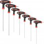 14 Piece T Handle Allen Wrench Set, 7 Imperial and 7 Metric Hex Key Set (Red and