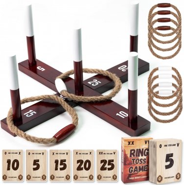 Backyard Games,Ring Toss Game, Upgraded Battle Game with Exclusive Score Keeper,