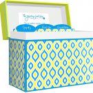 Greeting Card Organizer Box with Dividers and Calendar, Peacock Design (Holds up