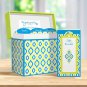 Greeting Card Organizer Box with Dividers and Calendar, Peacock Design (Holds up