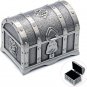 , Vintage Metal Jewelry Box Treasure Chest Trinket Rectangle Small Ring Earrings