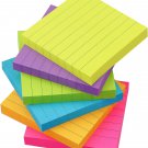 Lined Sticky Notes 3X3 Inch Bright Colors Self-Stick Pads 6 Pads/Pack 90 Sheets/