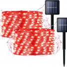 Solar Powered Fairy String Lights, 2PACK 100LED 33FT with 8 Mode Twinkle Lightin