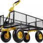 Steel Garden Cart with Removable Sides, 880LBS Heavy Duty Utility Wagon Cart wit