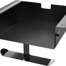 Stainless Steel under Desk Storage Shelf with Dual Headset Hanger Hook Holder, H