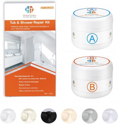 Tub, Tile and Shower Repair Kit (Color Match), 3.7Oz Fiberglass Repair Kit, Porc