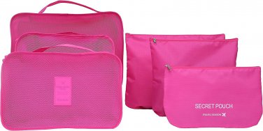 6 Sets Travel Organizers Packing Cubes Luggage Organizers Compression Pouches(Ro
