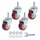 Swivel Caster Wheels 2 Inch Heavy Duty Threaded Stem Casters 5/16"- 18 X 1" Set