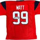 JJ Watt Houston Texans Signed Autograph Red Custom Jersey JSA Witnessed Certifie