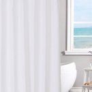 Fabric Shower Curtain Liner Solid White with Magnets, Hotel Quality, Machine Was