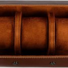 Watch Box Storage Roll, 3 Slots Elastic PU Watch Case- Leather Vintage Display C