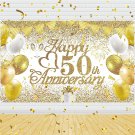 50Th Wedding Anniversary Decorations White Gold Happy 50Th Anniversary Banner 50