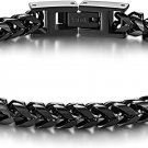 Mens Bracelet - Stainless Steel Fold over Clasp Franco Chain Bracelets Mens Jewe