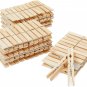 100-Pack Large 4 Inch Wooden Clothespins - Heavy Duty Outdoor Clothes Clips for