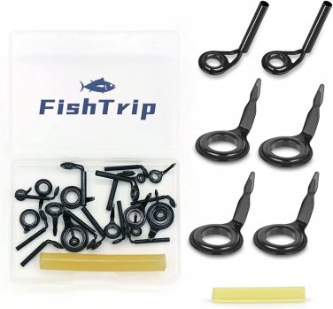 Micro Fishing Rod Guides and Tips,26Pcs/130Pcs Baitcasting Rods Black Micro Guid