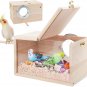 Parakeet Nesting Box Transparent Design, Bird Nest Breeding Box with Perch Wood