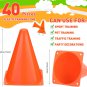 40 Pieces Small Orange Cones for Sports 7 Inch Football Cones Bike Obstacle Trai