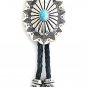 Vintage Turquoise Stone Bolo Tie for Men Western Cowboy Oval Cool Retro Bola Tie