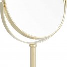 Tabletop Mount Vanity round Mirror, 1X/5X Magnification, Gold, 7.2 Inches X 4.92