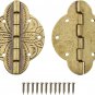 2PCS Antique Brass Small Hinges Furniture Cabinet Drawer Door Jewelry Box Gift B