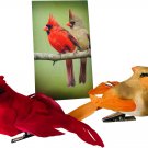 Cardinal Decor Set with Clip Male and Female Love Bird Cardinals with Story Card