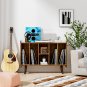 Large Record Player Stand, Vinyl Record Storage Table with Power Outlet Holds up