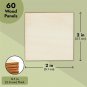 60 Pieces 2X2 Wood Squares for DIY Crafts, Unfinished Wooden Cutout Tiles for Pa
