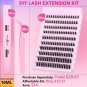 Wispy Lashes Lash Extension Kit Clusters Eyelash Extension Kit Lash Bond and Sea