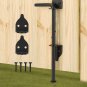 12" Heavy Duty Cane Bolt Gate Drop Rod Hardware Ground Latch for Wood PVC Vinyl