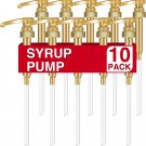 10Pcs Gold Squirt Syrup Pump, Coffee Syrup Pump Dispenser Coffee Syrup Bottle 75