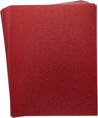 30 Sheets Red Glitter Cardstock Paper for DIY Crafts, Card Making, Invitations,