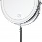 Lighted Makeup Mirror, 8" Rechargeable Double Sided Magnifying Mirror with 3 Col