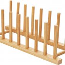 Bamboo Dish Plate Bowl Cup Book Pot Lid Cutting Board Drying Rack Stand Drainer