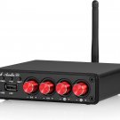 4 Channel Bluetooth Amplifier, 50W X 4 Audio Power Amp, Hi-Fi Home Stereo Speake