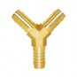 5/8" Hose Barb Thick Brass Y Shaped 3 Way Union Fitting Intersection/Split Water